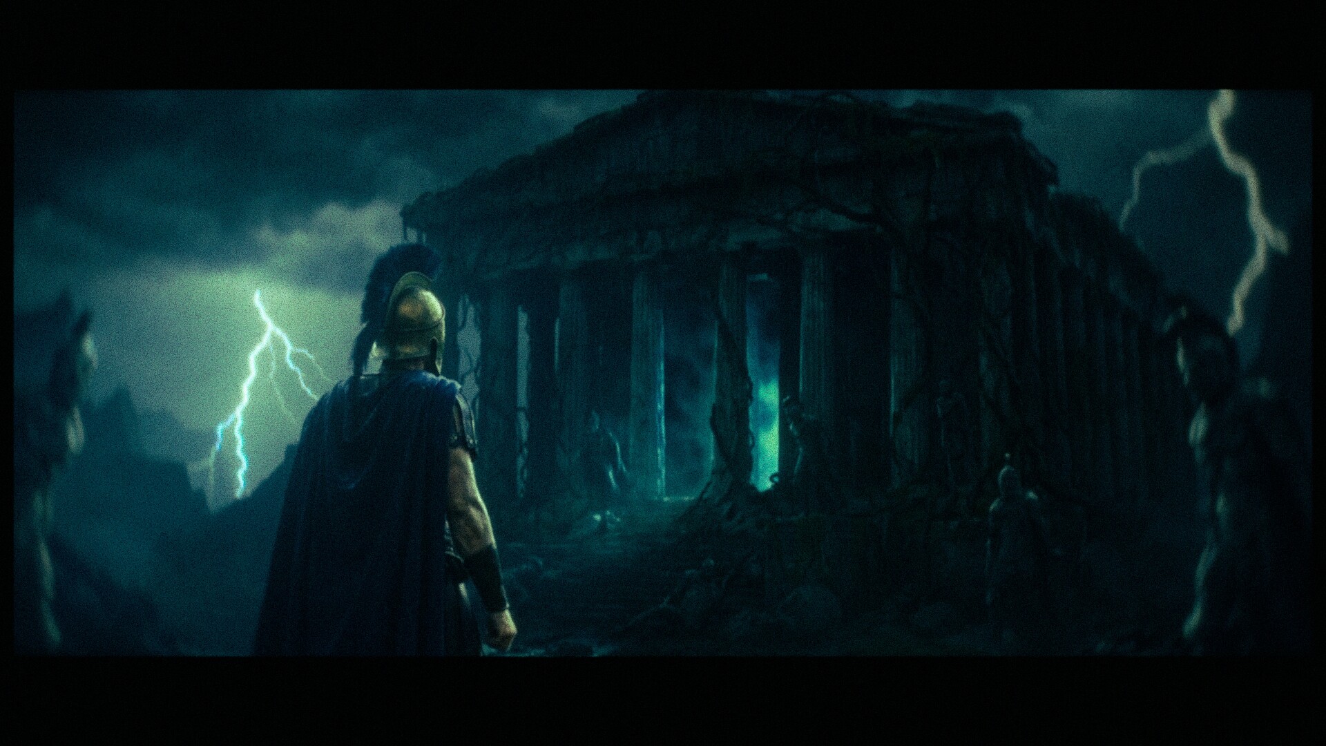 The warrior approaches the mythic temple in The Serpent’s Snare